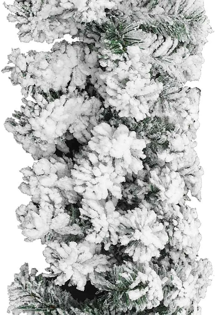 Grinalda de Natal com neve 10 m PVC verde