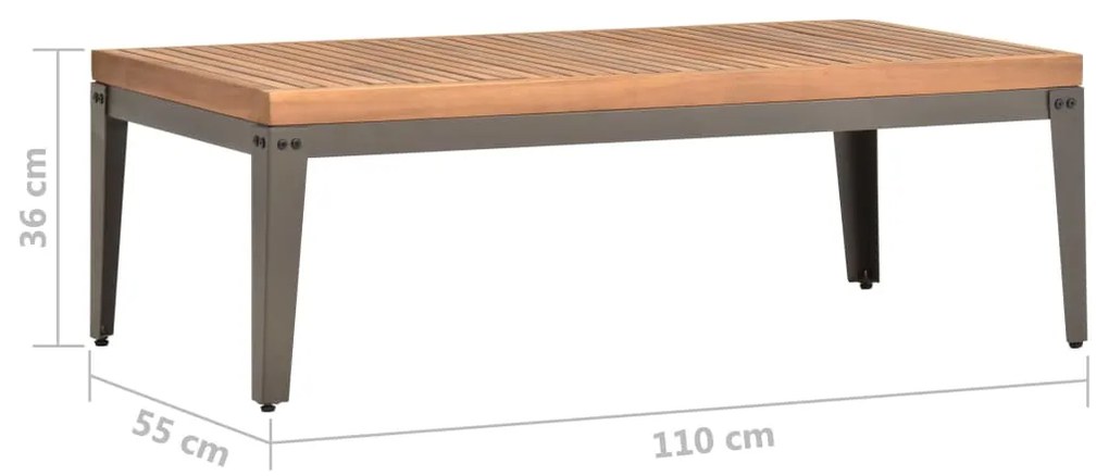 Mesa de centro p/ jardim 110x55x36 cm madeira de acácia maciça