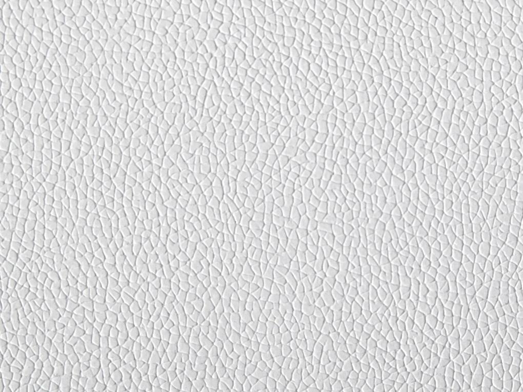 Cama de casal redonda em pele branca 180 x 200 cm LAVAL Beliani