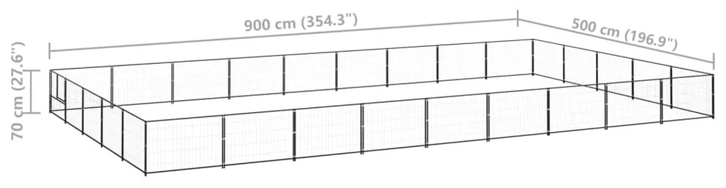 Canil para cães 45 m² aço preto