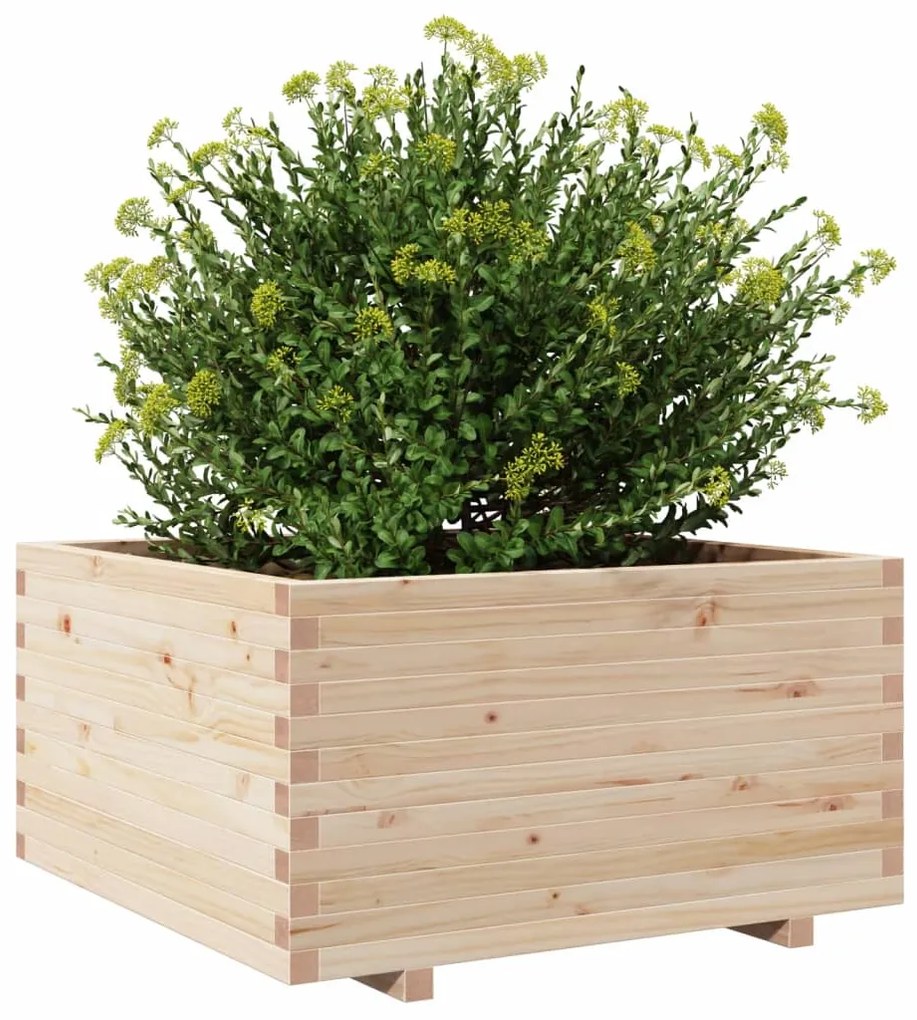 Vaso/floreira de jardim 90x90x49,5 cm madeira de pinho maciça
