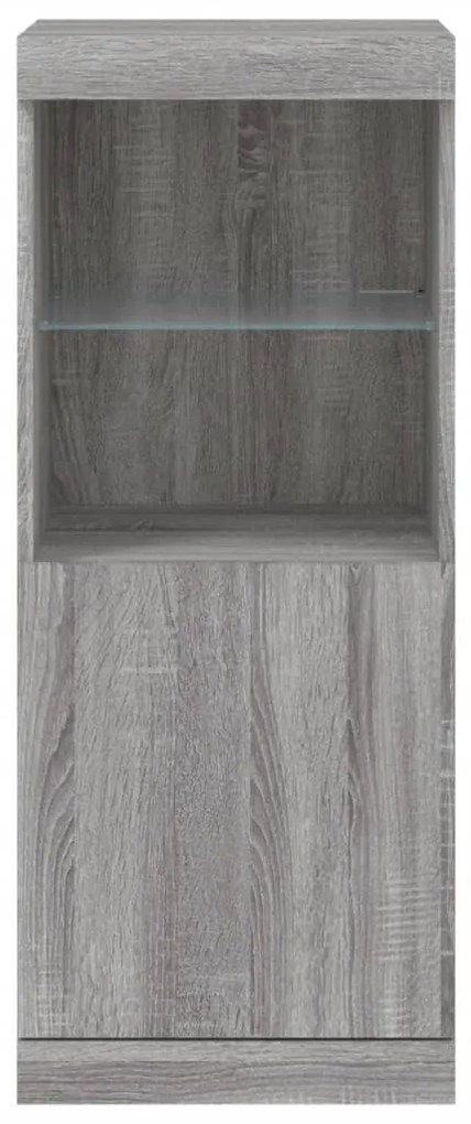 Aparador com luzes LED 41x37x100 cm cinzento sonoma