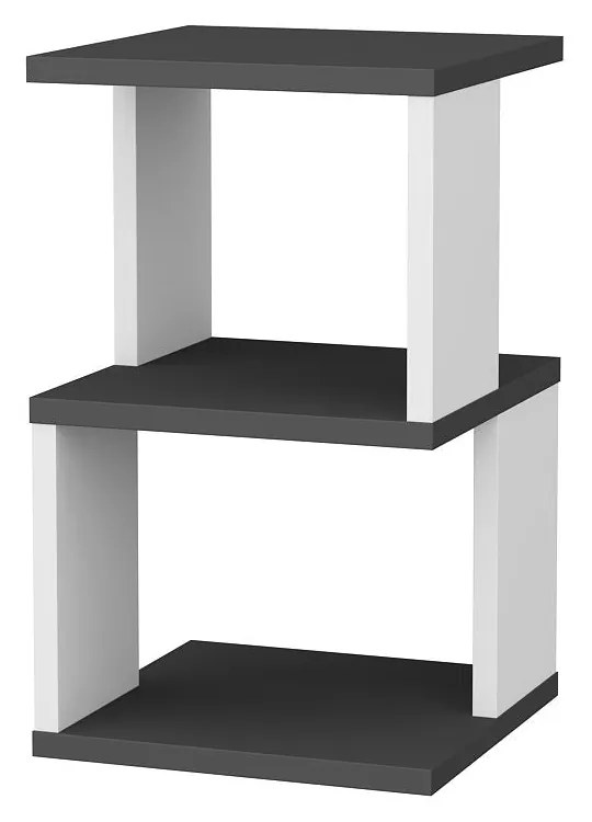 Mesa de Cabeceira Carter – Antracite e Branco – 29,6 x 29,6 x 49,4 cm