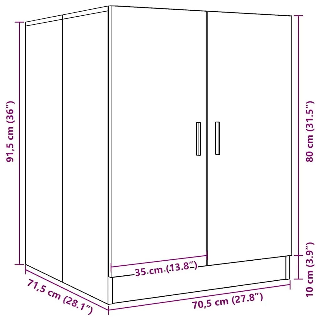 Armário máquina de lavar roupa 71x71,5x91,5 cm sonoma cinza