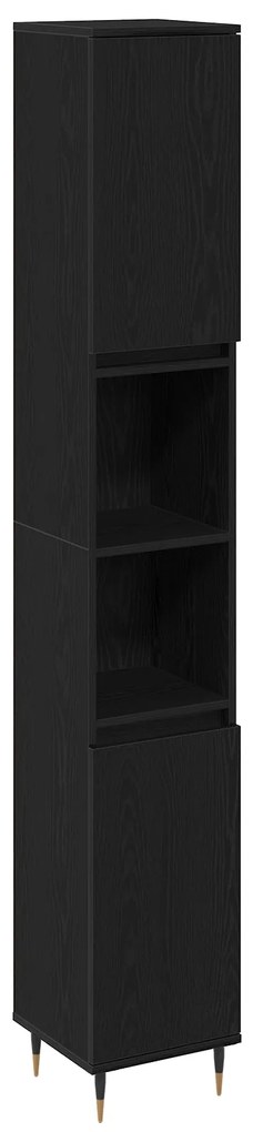 Conjunto de Móveis para Casa de Banho vidaXL 3 peças Carvalho Preto Ma