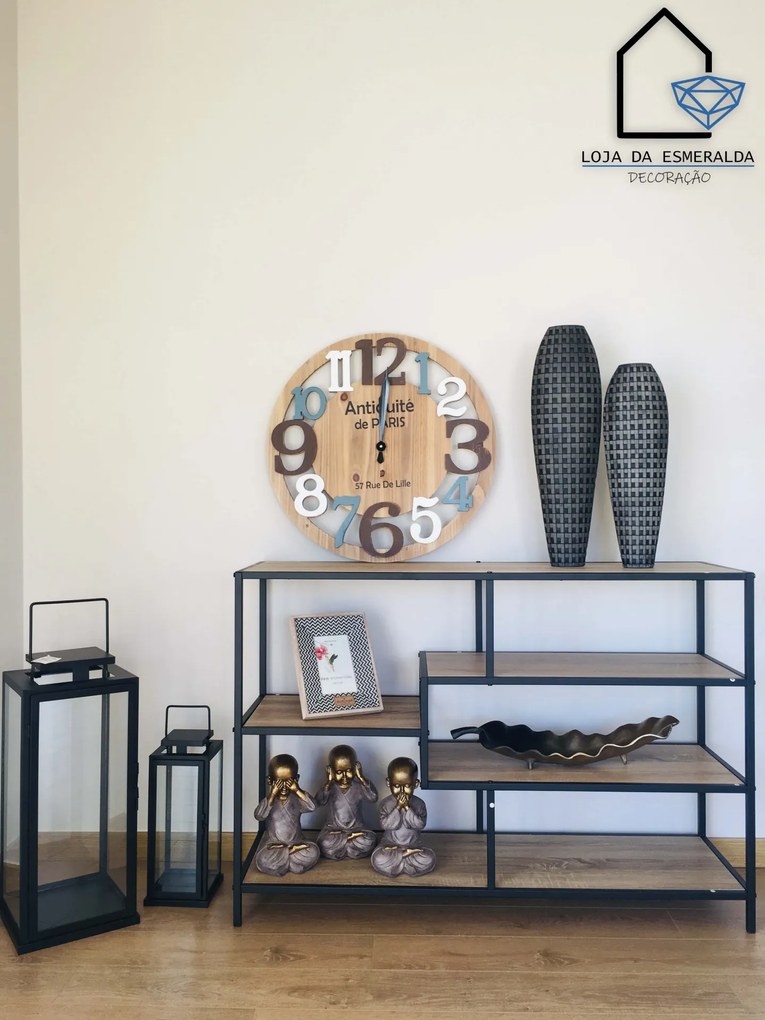 Jarras Decorativas Quadrados Preto&Cinza - 48 centímetros