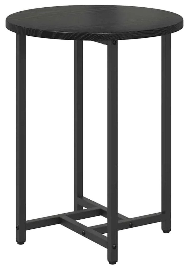 Conjunto de Mesas de Apoio 2 pcs em Madeira de Carvalho Preto e Metal