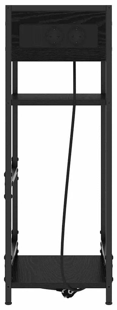 Armário de Cabeceira com gaveta Carvalho preto 40 x 27 x 76 cm