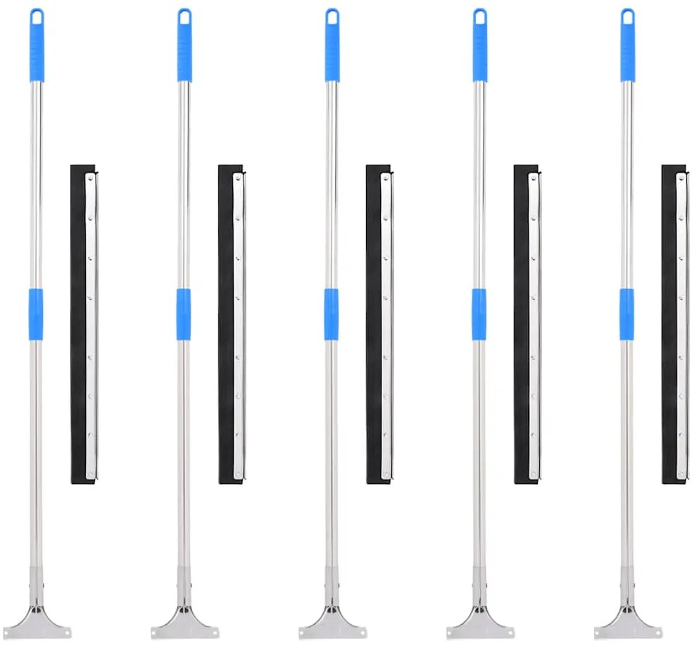 vidaXL Rodo de chão 5 pcs 60,5x119,5 cm aço e borracha