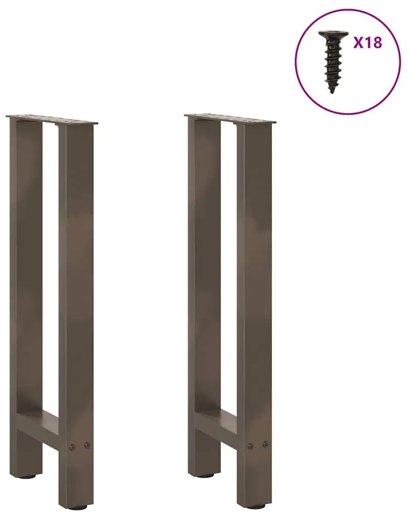 Pés de mesa de console em aço natural, 2 peças, 28x(72-73) cm, aço
