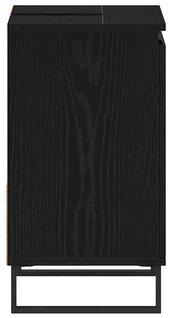 Armário de Pia de Banheiro vidaXL Carvalho Preto 65x33x60 cm Madeira d