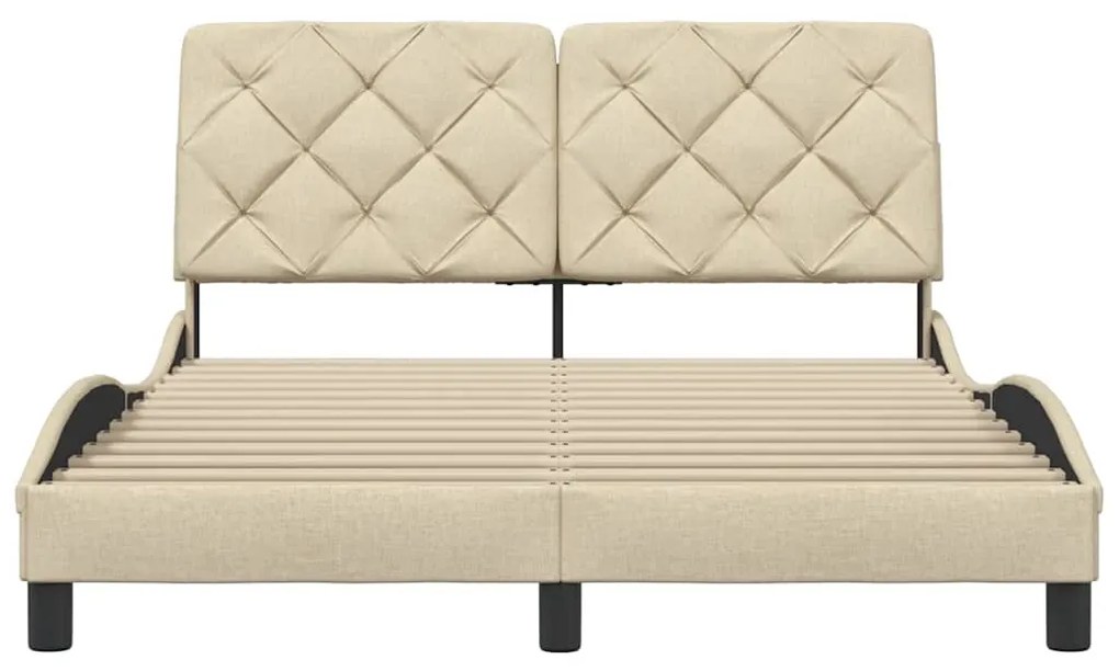 Estrutura de cama sem colchão 120x200 cm tecido cor creme