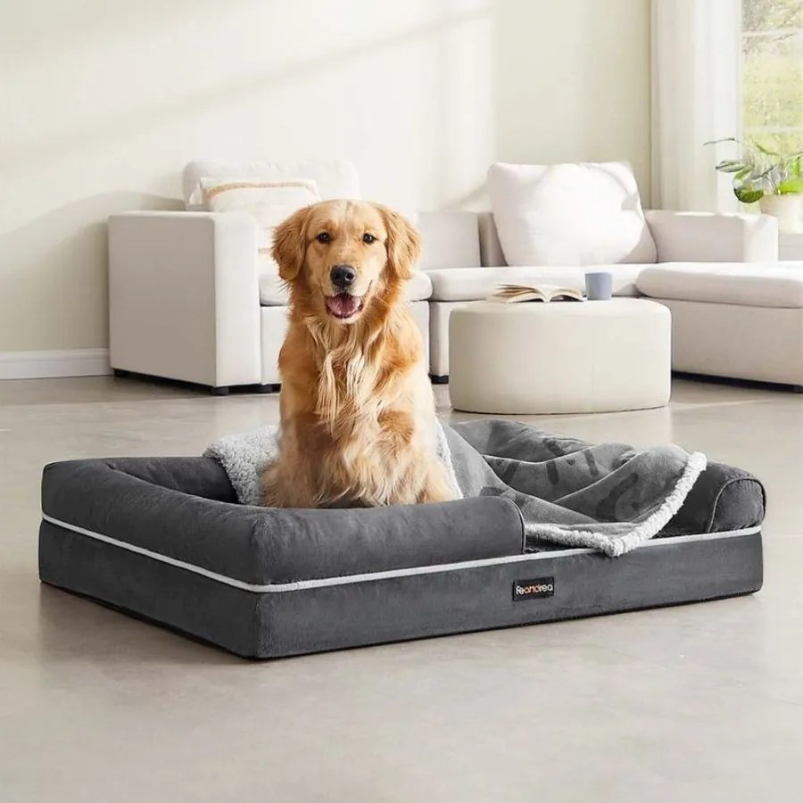 Cama ortopédica para cães 112 x 86 x 18 cm cinzento escuro