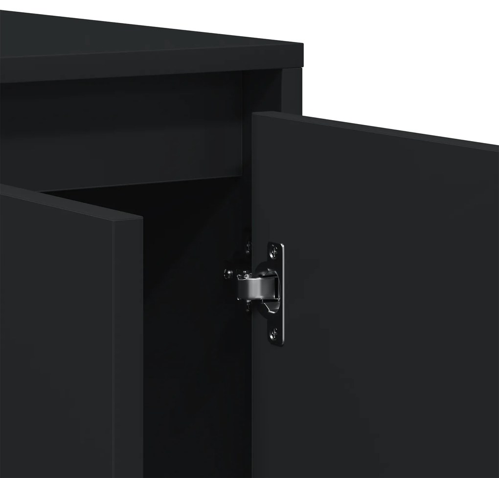 Aparador Preto Preto Madeira engenheirada 120 x 41 x 75 cm