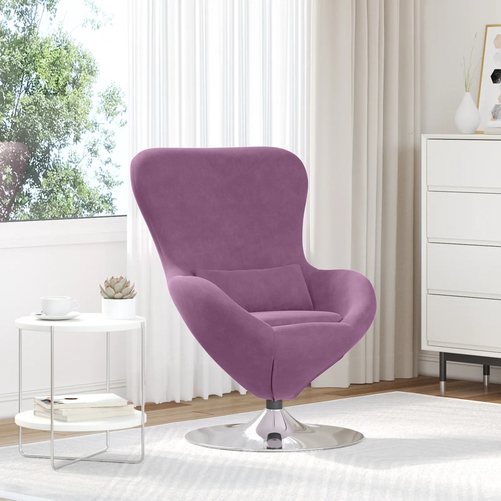Cadeira Egg de Veludo Roxo