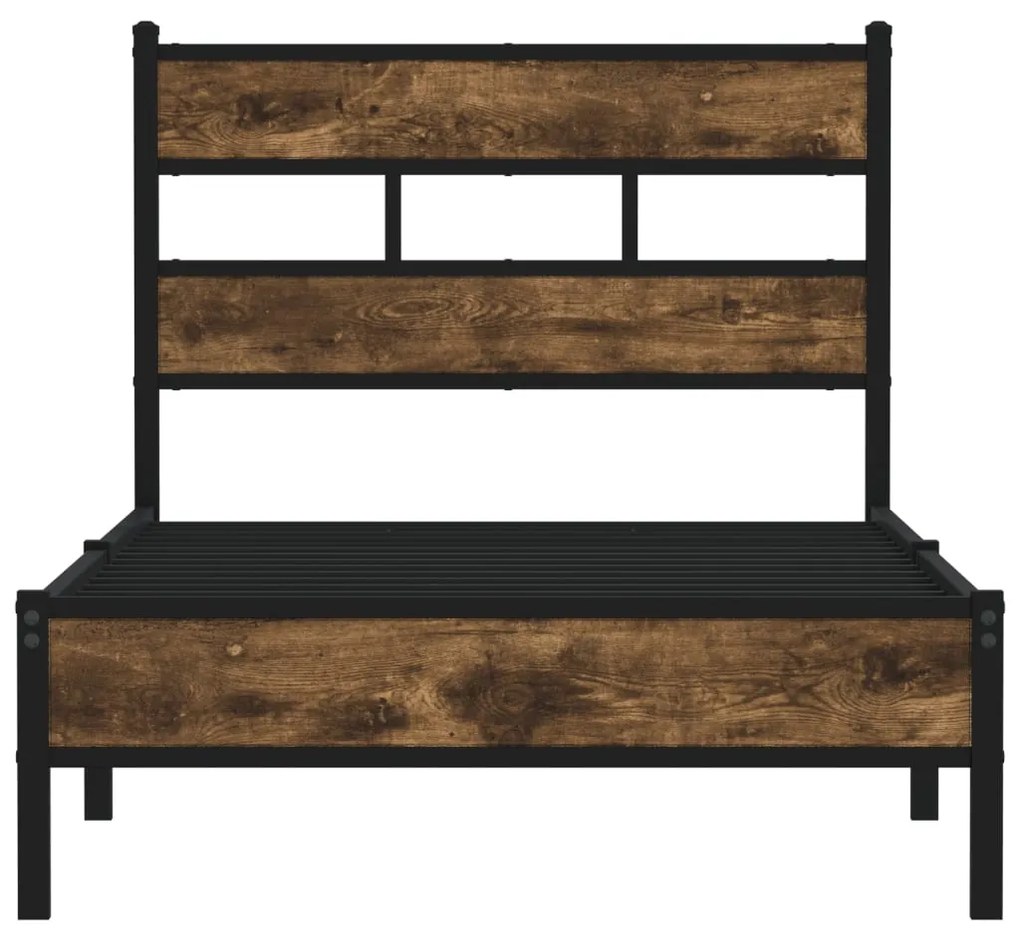Cama sem colchão com cabeceira 90x200 cm carvalho sonoma