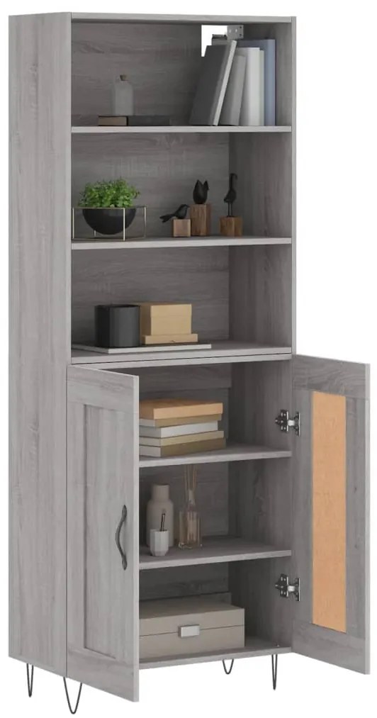 Armário alto 69,5x34x180 cm derivados de madeira sonoma cinza