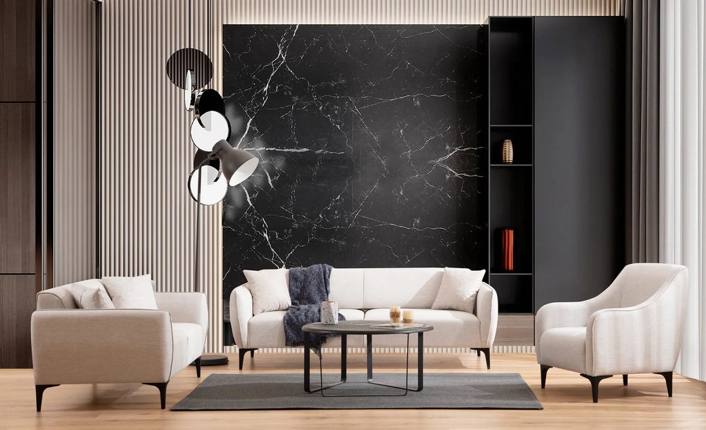 Sofá de 3 Lugares Belissimo – Off White – 220 cm x 67 cm x 95 cm
