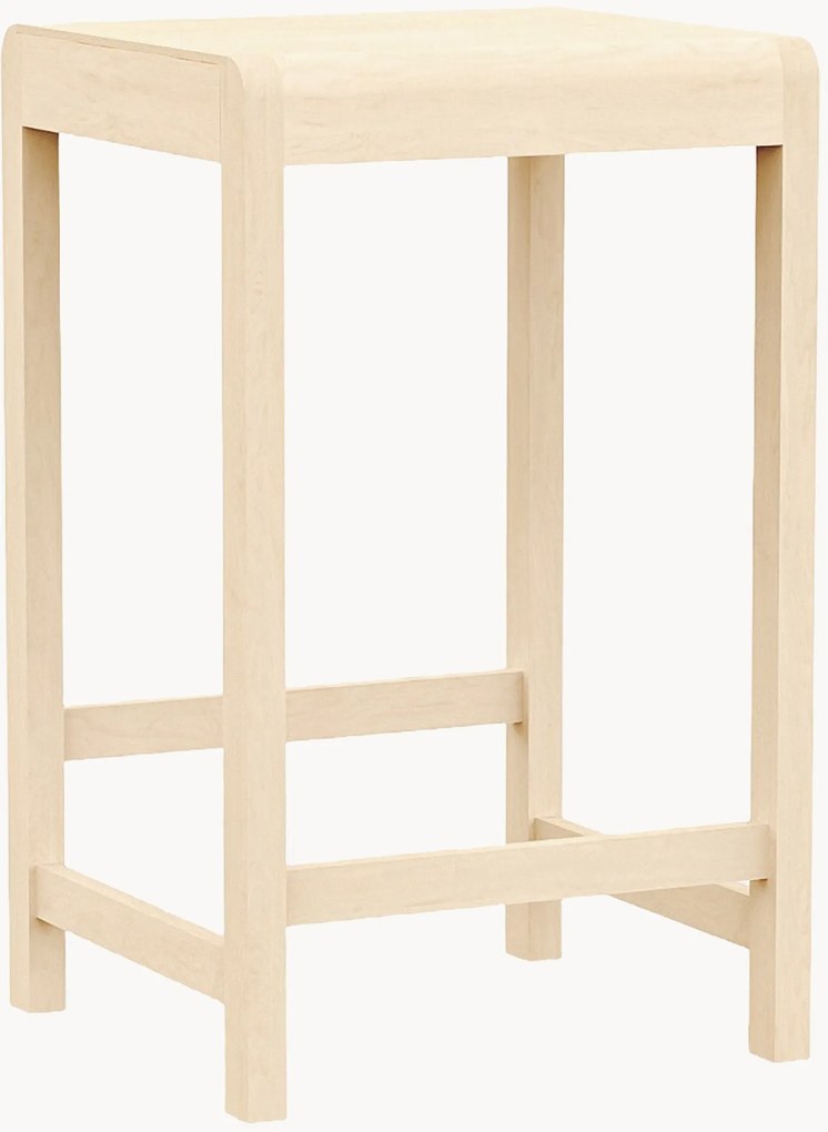 Banco de balcão em madeira de bétula 01