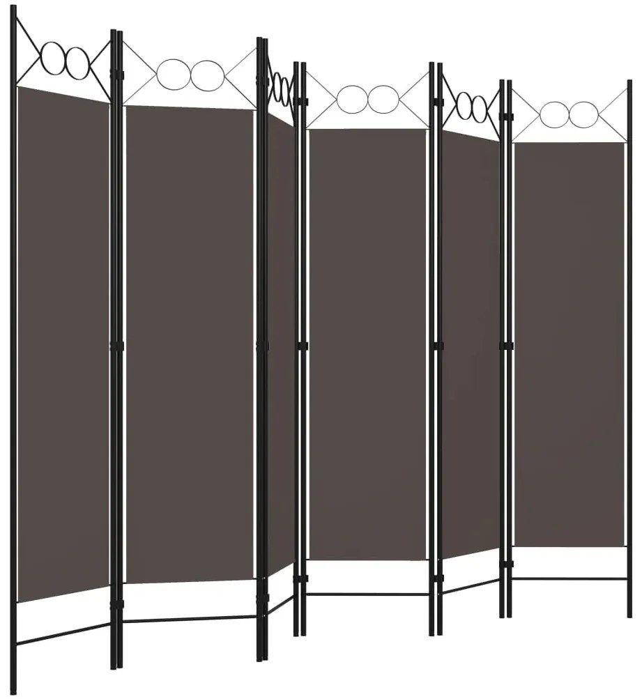 Divisória/biombo com 6 painéis 240x180 cm antracite