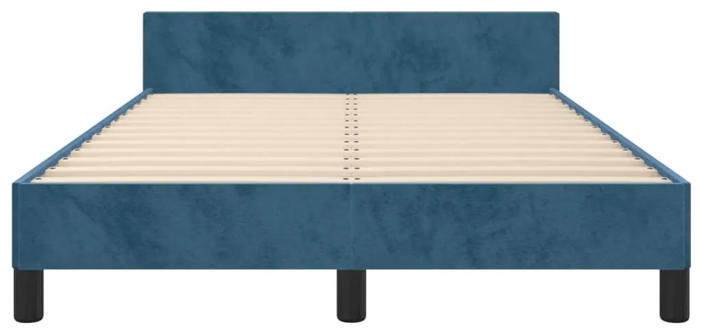 Estrutura de cama com colchão azul escuro 120x190 cm Veludo