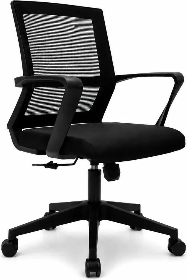 Cadeira Operativa Santiago Pecunia Preto – Ergonómica com Encosto em Rede Riva Office