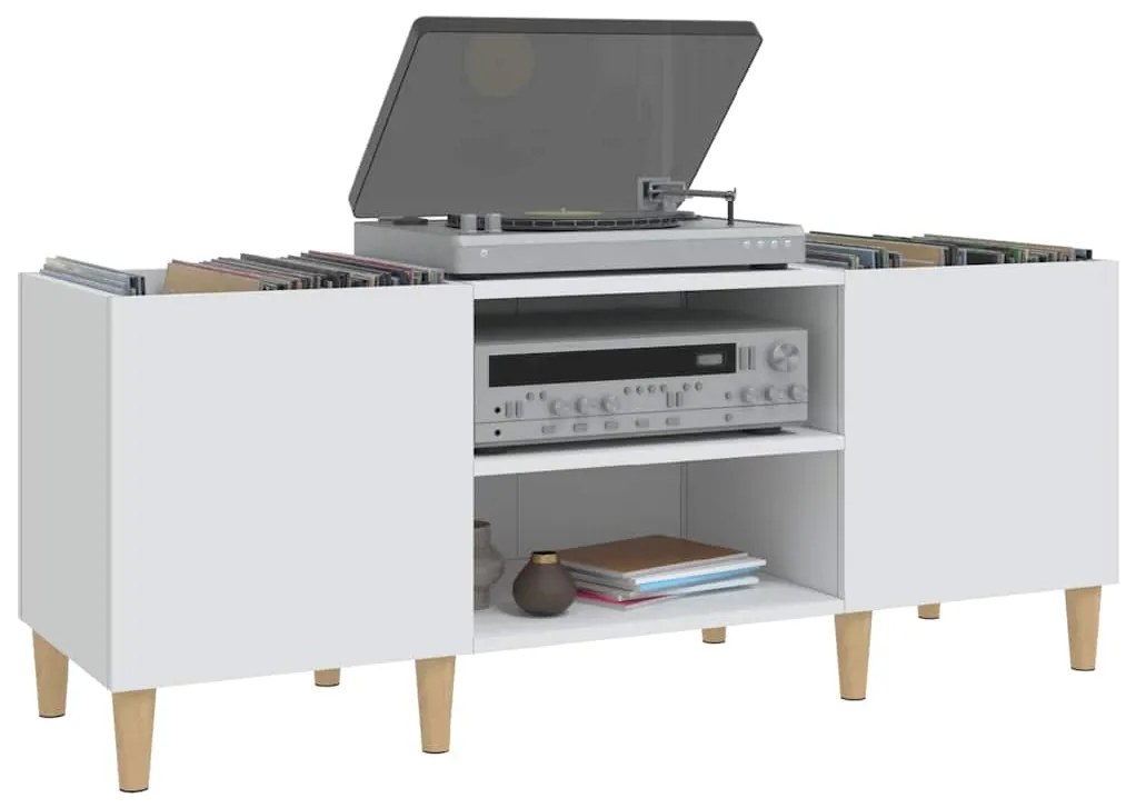 Armário para discos 121x38x48 cm derivados de madeira branco