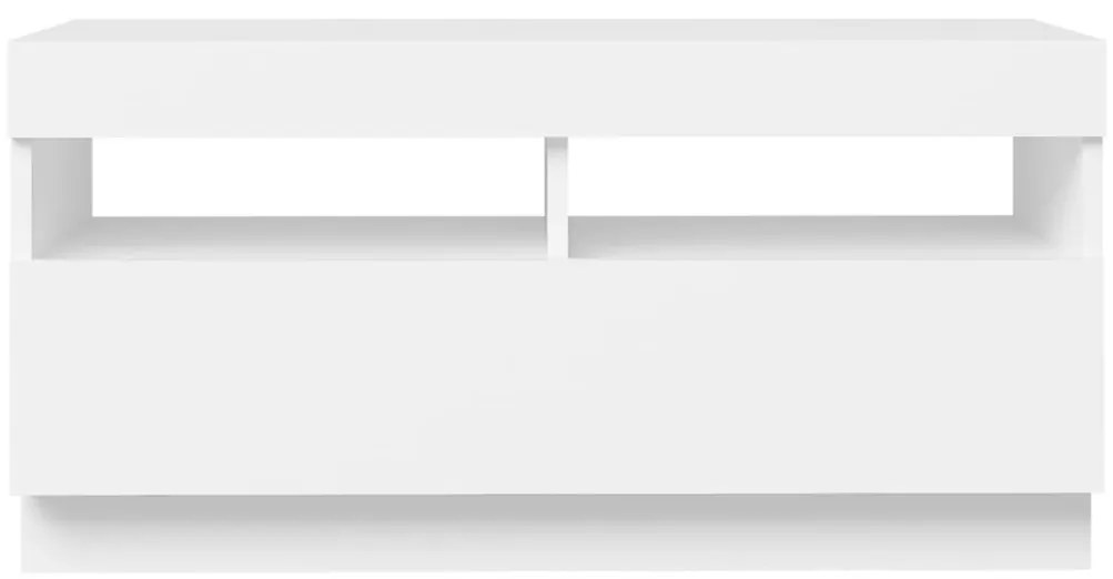 Móvel de TV com luzes LED 80x35x40 cm branco