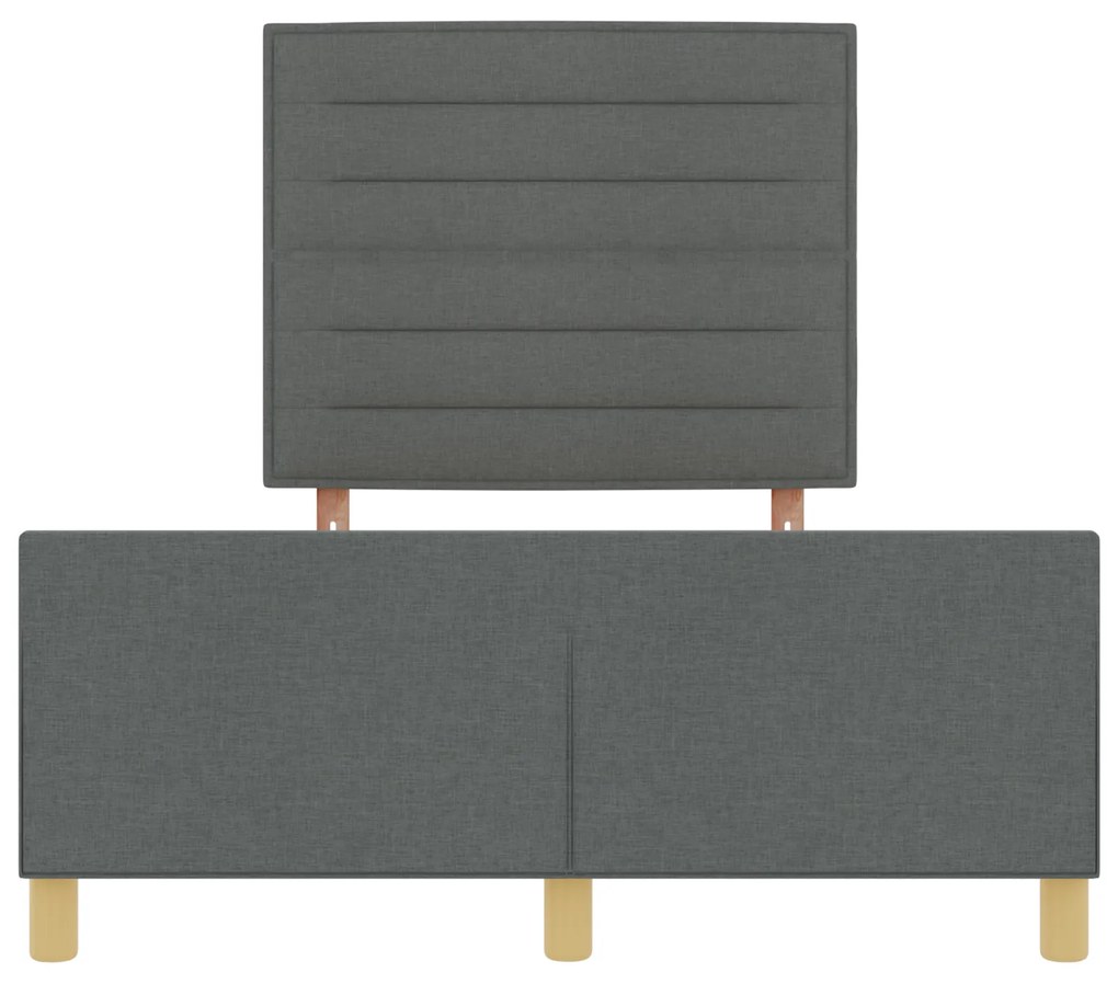 Cama vidaXL em Cinzento Escuro, 160x200 cm, Tecido
