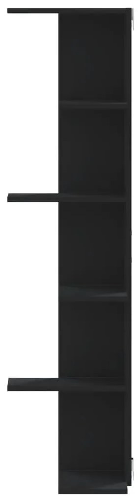 Estante parede p/ canto 36,5x36,5x140 cm deriv. madeira preto