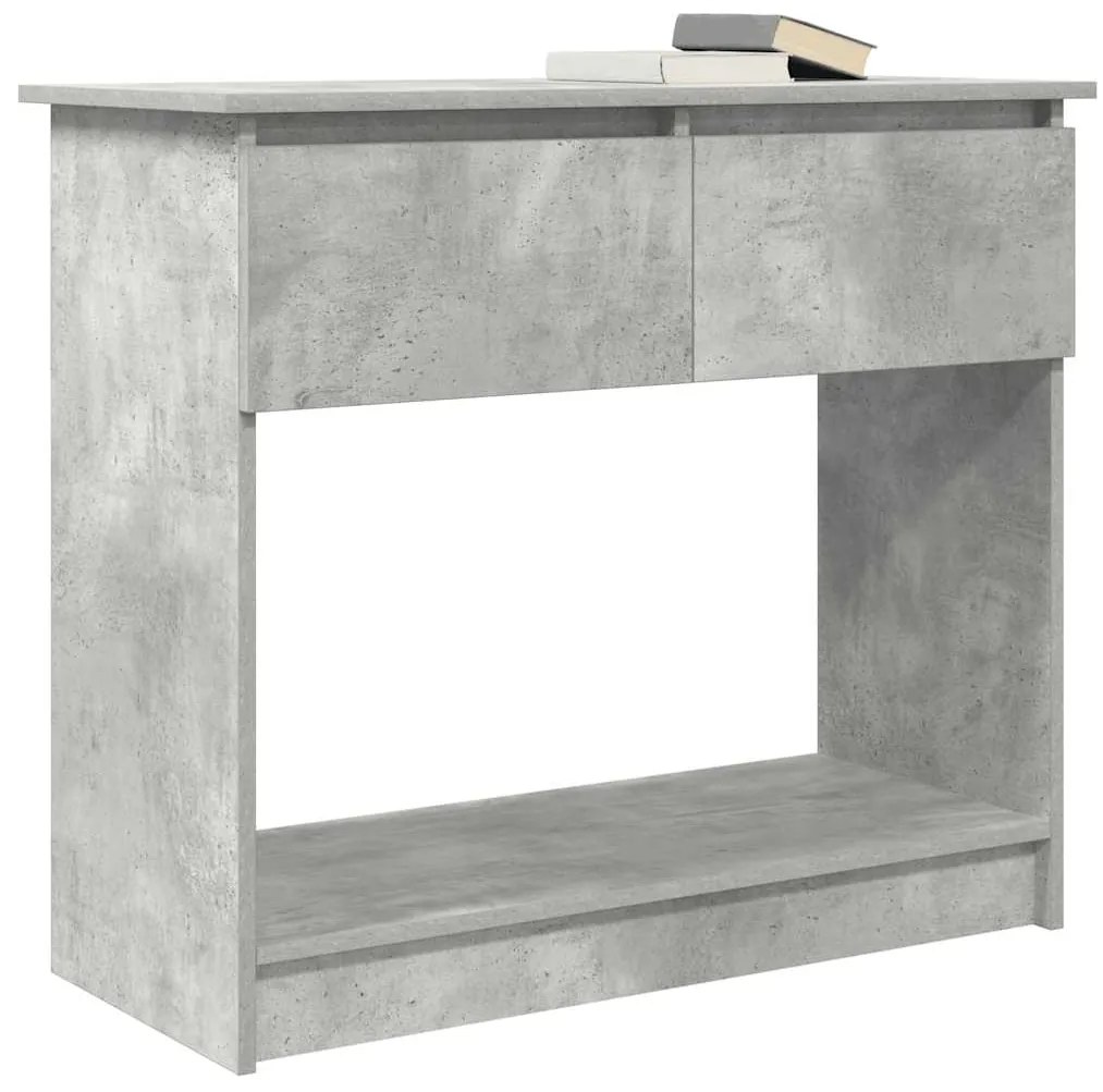 Mesa consola com gavetas 85,5x38,5x74,5 cm cinzento cimento