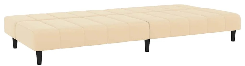 Sofá-cama de 2 lugares veludo cor creme