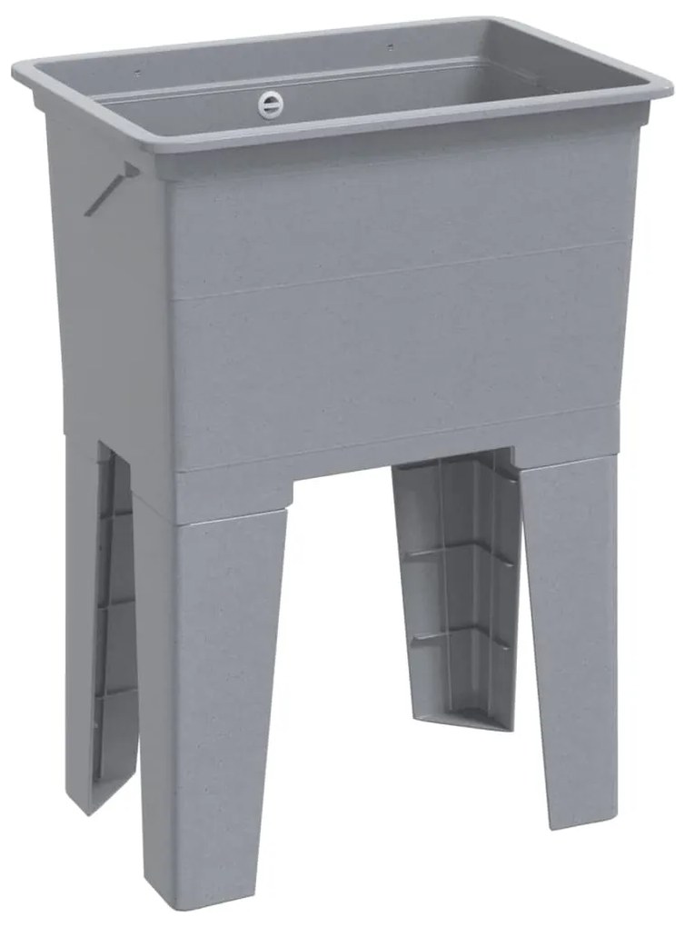 Tanque de lavar roupa 59x41x75 cm resina cinzento