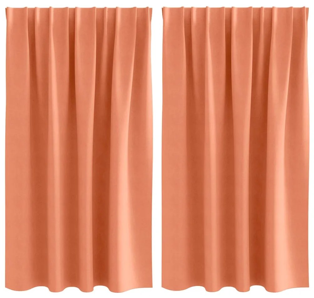Cortinas com cortinas 2 pcs Terracota 140 x 140 cm Poliéster