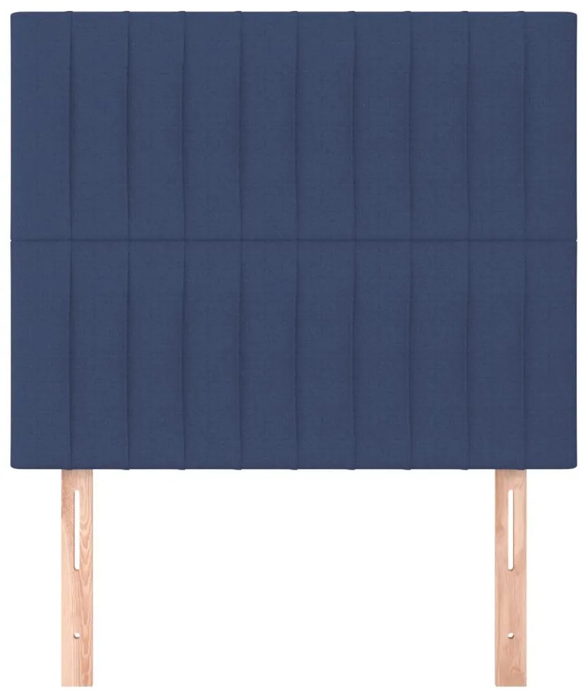 Cabeceira de cama 2 pcs tecido 100x5x78/88 cm azul