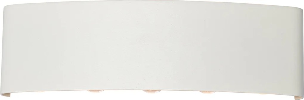 Candeeiro de parede exterior branco com LED 10 luzes IP54 - Silly