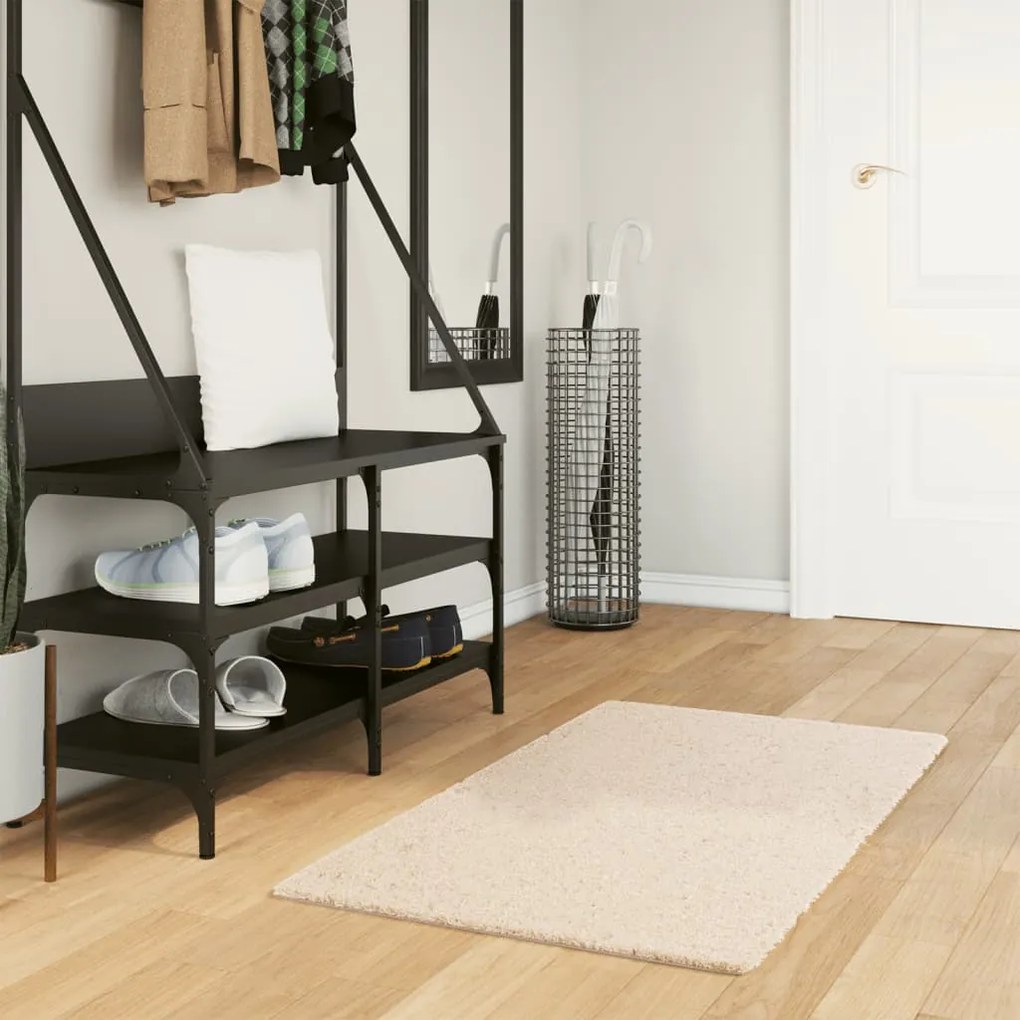 vidaXL Tapete pelo curto macio e lavável HUARTE 60x110 cm bege