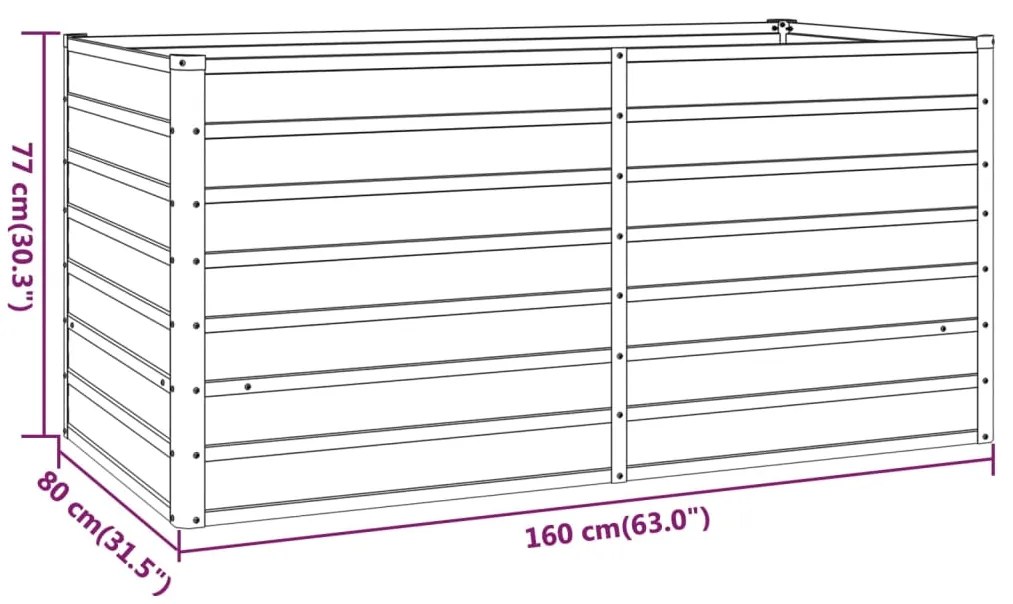 Canteiro de jardim 160x80x77 cm aço corten cor enferrujado