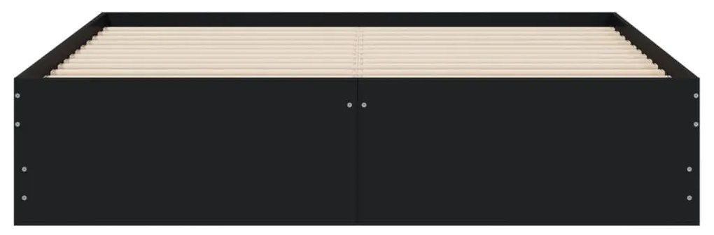 Estrutura de cama c/ gavetas 150x200 cm derivados madeira preto