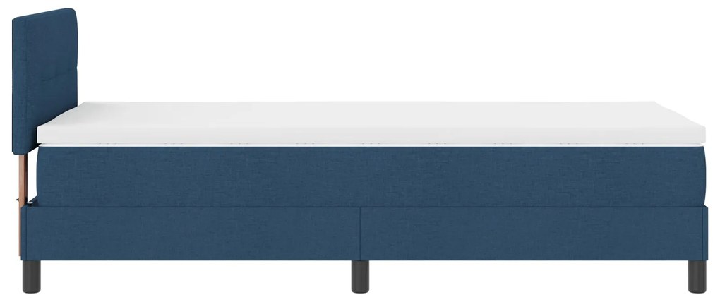 Cama Box Spring com Colchão Azul 90x190 cm Tecido
