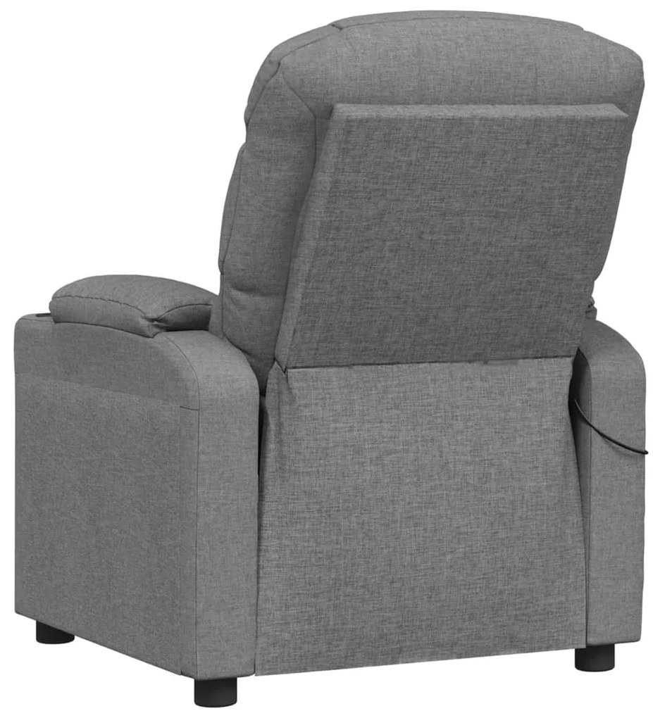 Poltrona de massagens elétrica tecido cinzento-claro