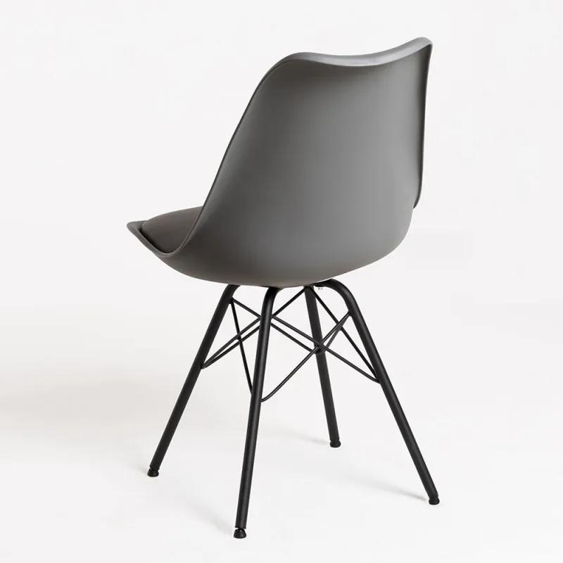 Pack 6 Cadeiras Tilsen Metalizado - Cinza escuro