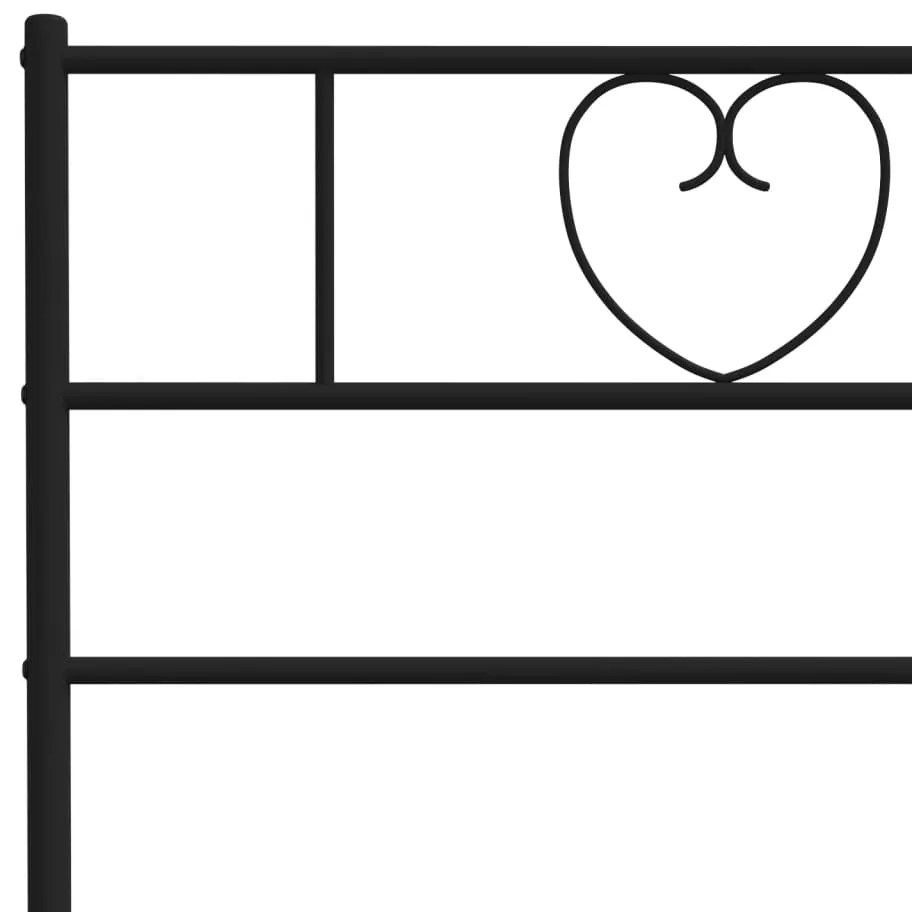Estrutura de cama com cabeceira e pés 140x190 cm metal preto