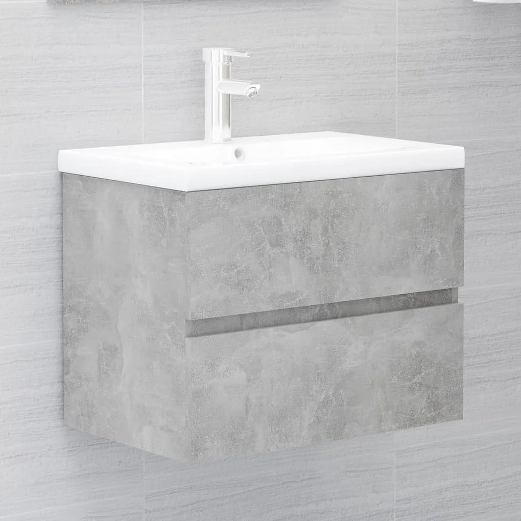 804741 vidaXL Armário lavatório 60x38,5x45 cm contraplacado cinzento cimento