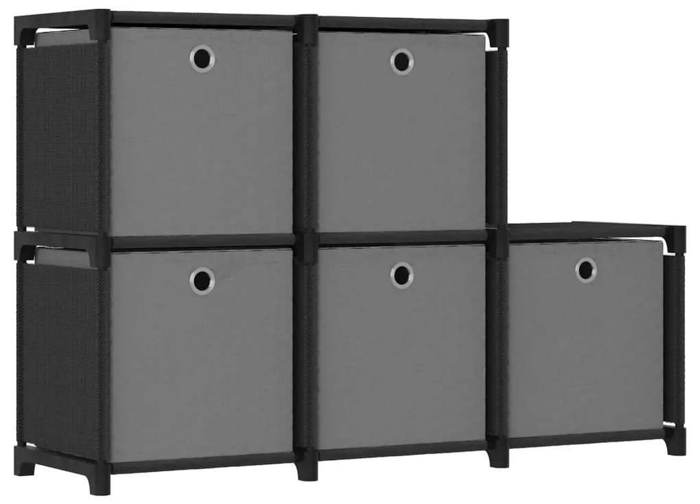 vidaXL Unidade prateleira 5 cubos c/ caixas 103x30x72,5cm tecido preto