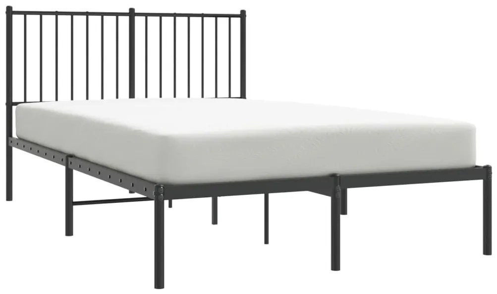 Estrutura de cama com cabeceira 120x190 cm metal preto