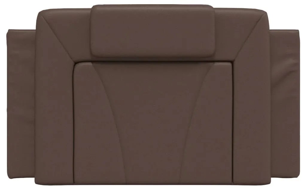Almofadão de cabeceira 80 cm couro artificial castanho