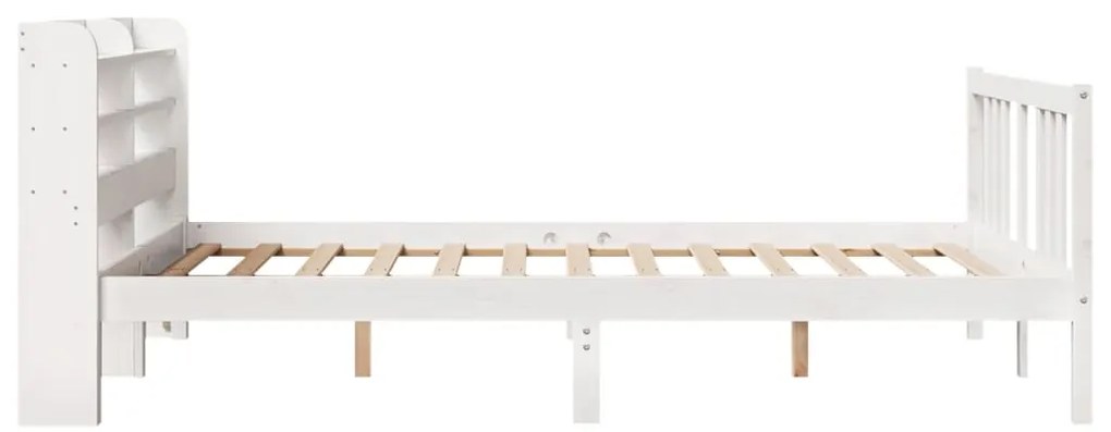 Estrutura de cama c/ cabeceira 150x200 cm pinho maciço branco