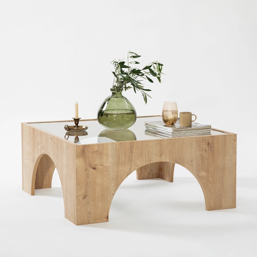 Mesa de Centro Seine – Carvalho Transparente – 80x35x80 cm