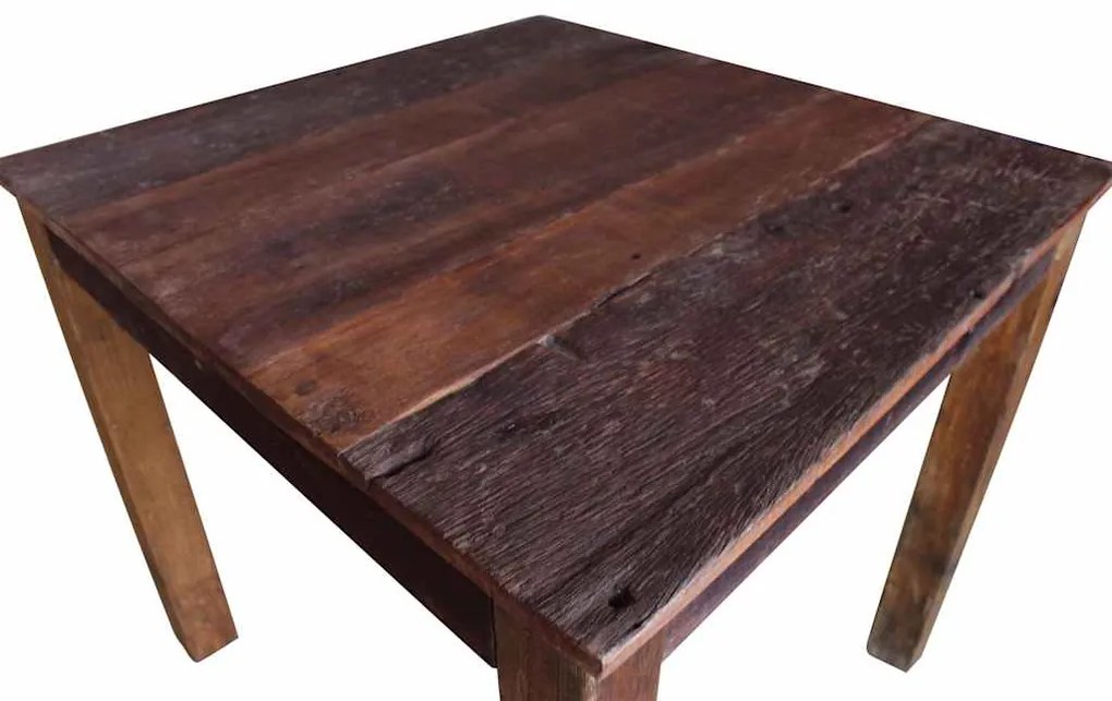 Mesa de jantar mistura de madeiras recicladas 82x80x76 cm
